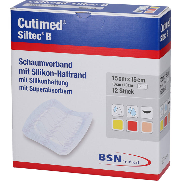 Cutimed Siltec B 15x15cm, 12 St KOM