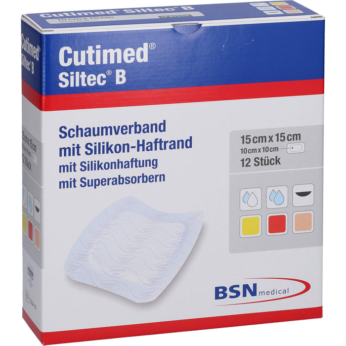 Cutimed Siltec B 15x15cm, 12 St KOM