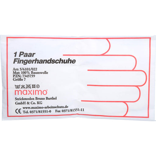 Fingerhandschuhe 100 % Baumwolle Größe 7, 2 St. Handschuhe