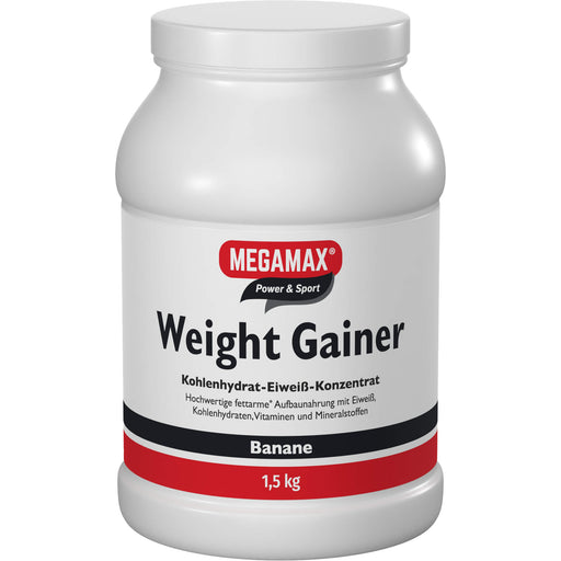 MEGAMAX Power & Sport Weight Gainer Pulver Banane-Geschmack, 1500 g Pulver