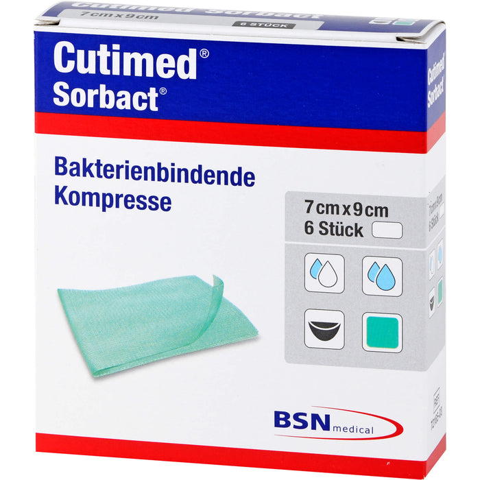 Cutimed Sorbact Kompressen 7 x 9 cm, 5 pc Compresses