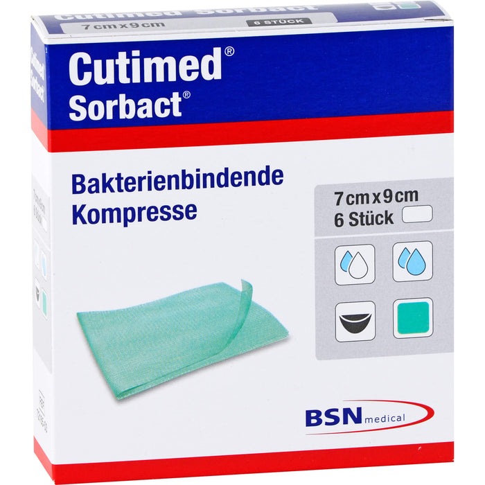 Cutimed Sorbact Kompressen 7 x 9 cm, 5 pc Compresses