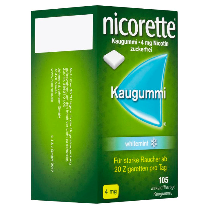 Nicorette Kaugummi 4 mg whitemint, 105 pc Gomme à mâcher