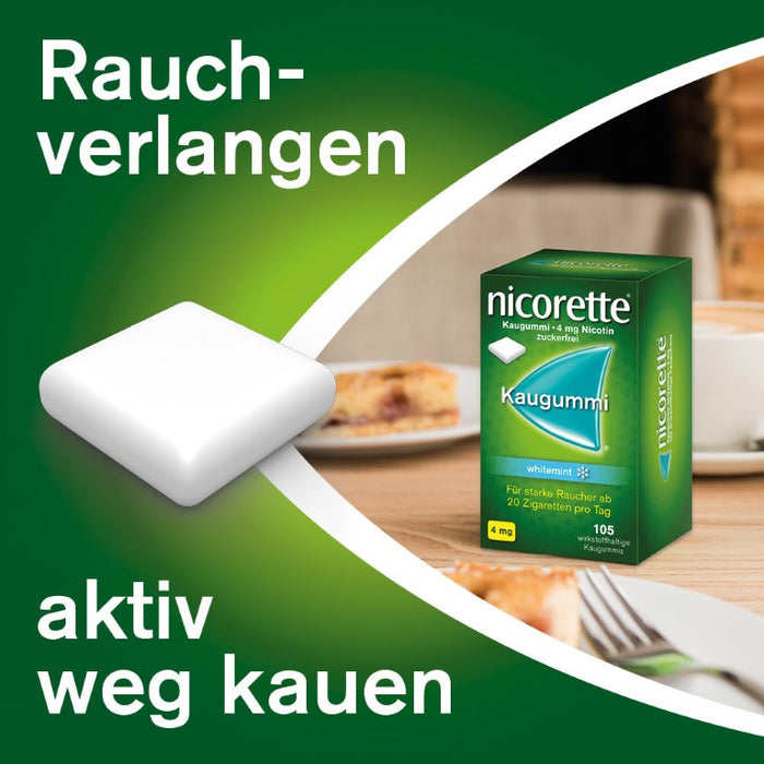 Nicorette Kaugummi 4 mg whitemint, 105 pcs. Chewing gum