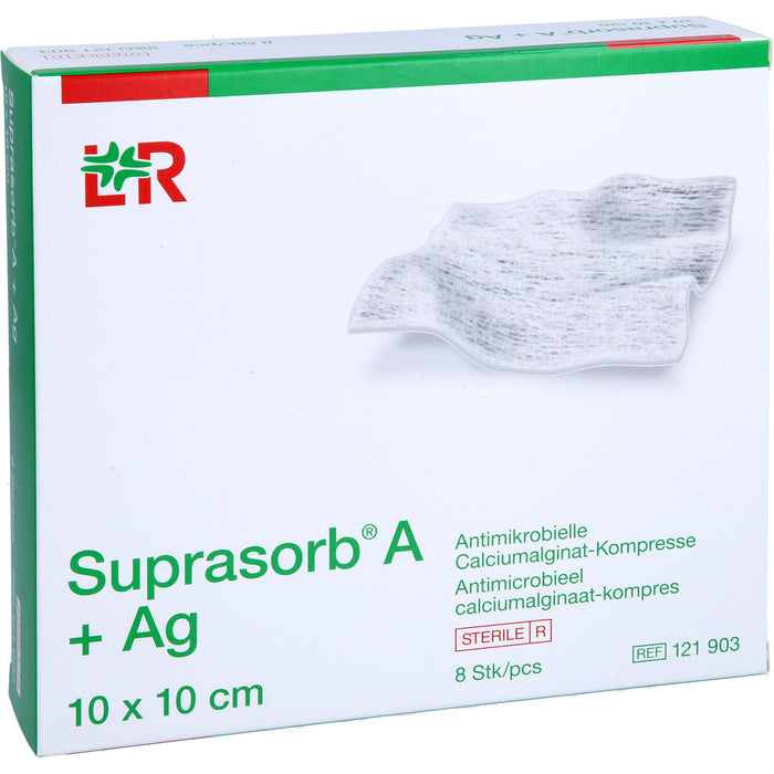 Suprasorb A + Ag Calciumalginat-Kompresse, 8 St KOM