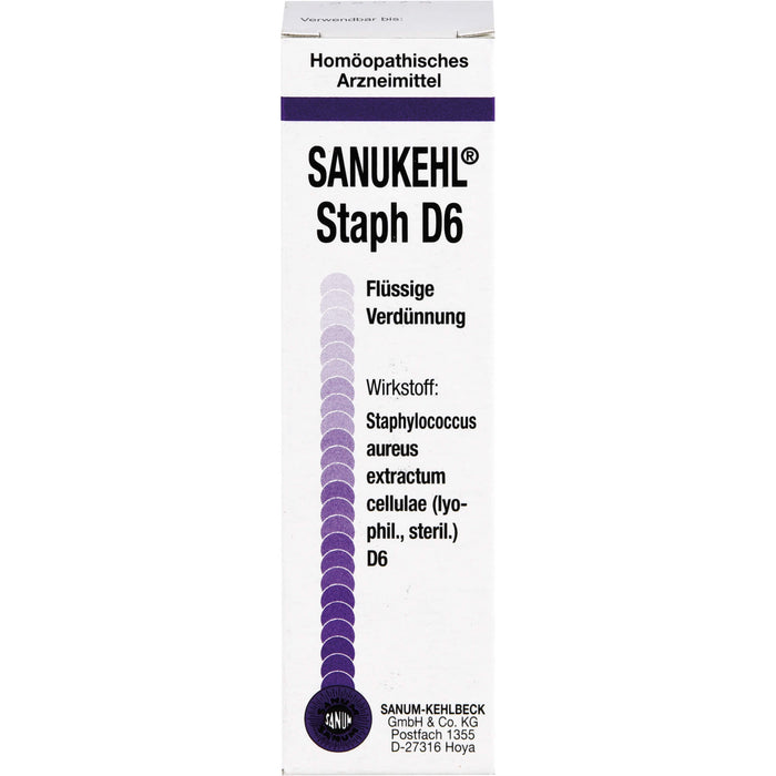 Sanukehl Staph D6 flüssige Verdünnung, 10 ml Lösung