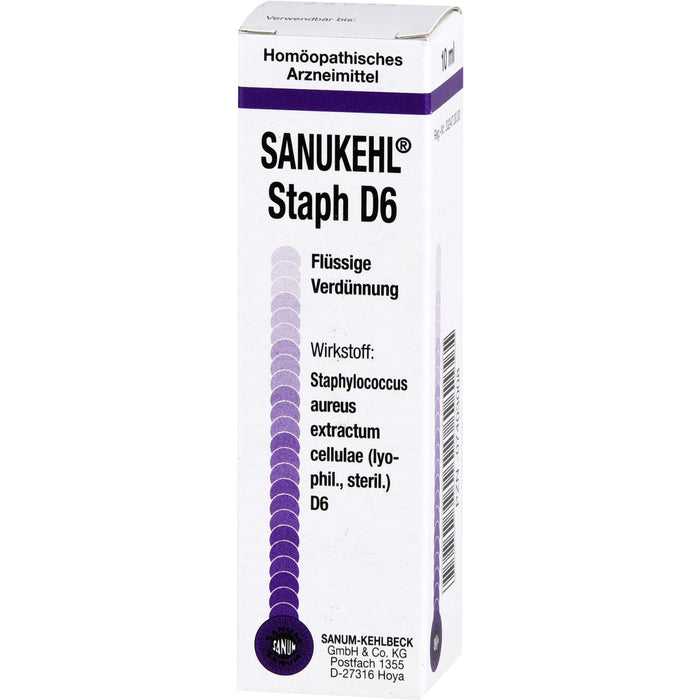 Sanukehl Staph D6 flüssige Verdünnung, 10 ml Lösung