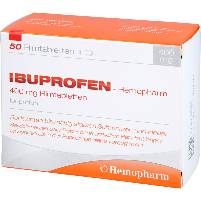 Ibuprofen-Hemopharm 400 mg Filmtabletten, 50 pcs. Tablets