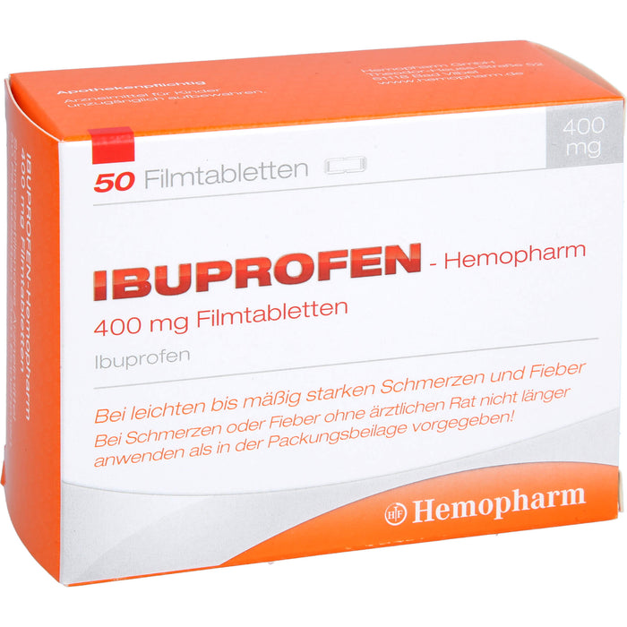 Ibuprofen-Hemopharm 400 mg Filmtabletten, 50 pc Tablettes