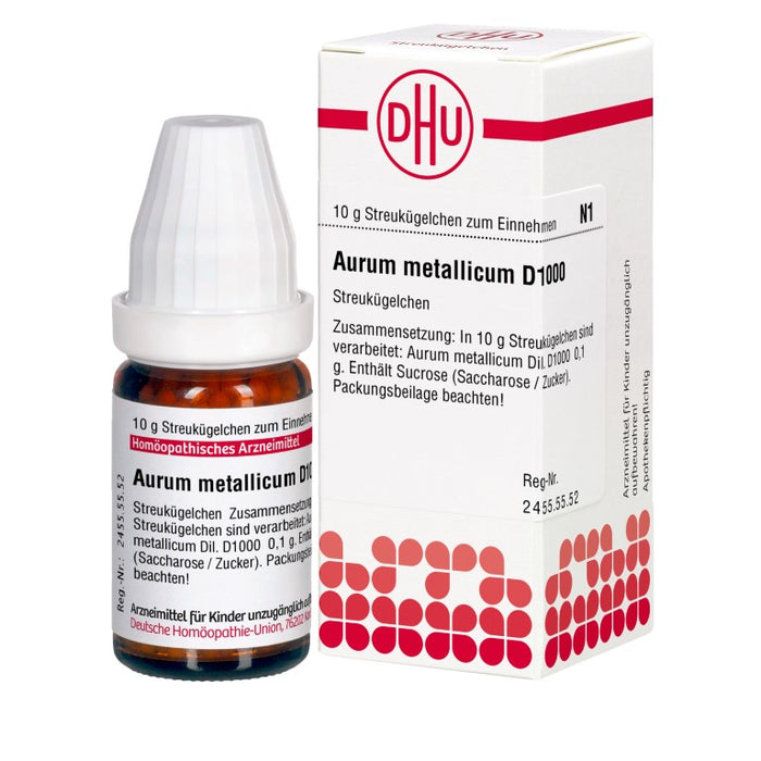 Aurum metallicum D1000 DHU Globuli, 10 g Globules