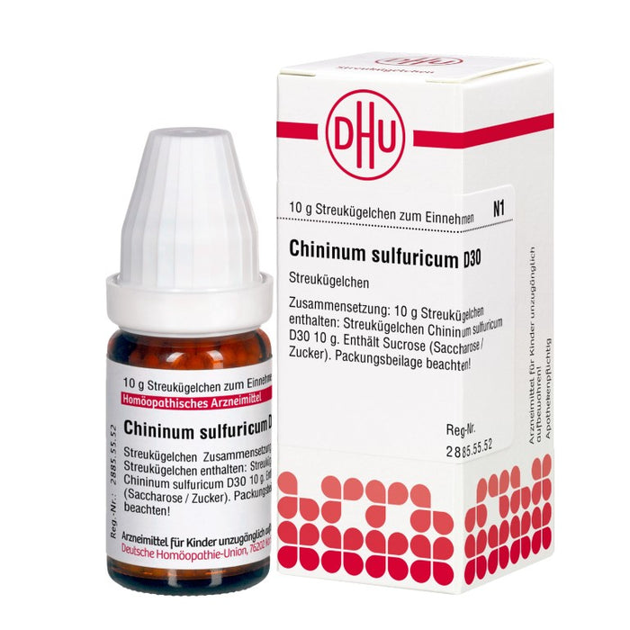Chininum sulfuricum D30 DHU Globuli, 10 g Globules