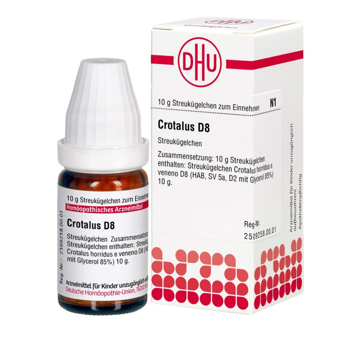 Crotalus D8 DHU Globuli, 10 g Globules