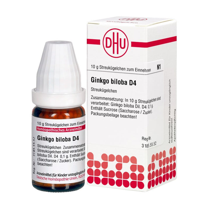 Ginkgo biloba D4 DHU Globuli, 10 g Globules