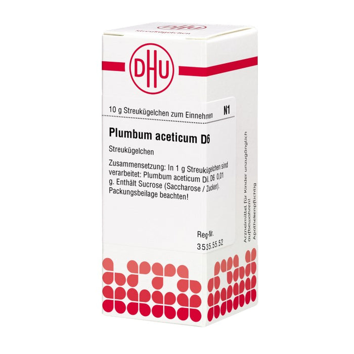 Plumbum aceticum D6 DHU Globuli, 10 g Globules