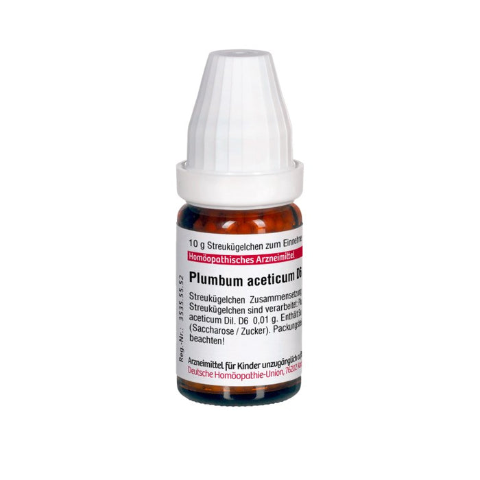 Plumbum aceticum D6 DHU Globuli, 10 g Globules