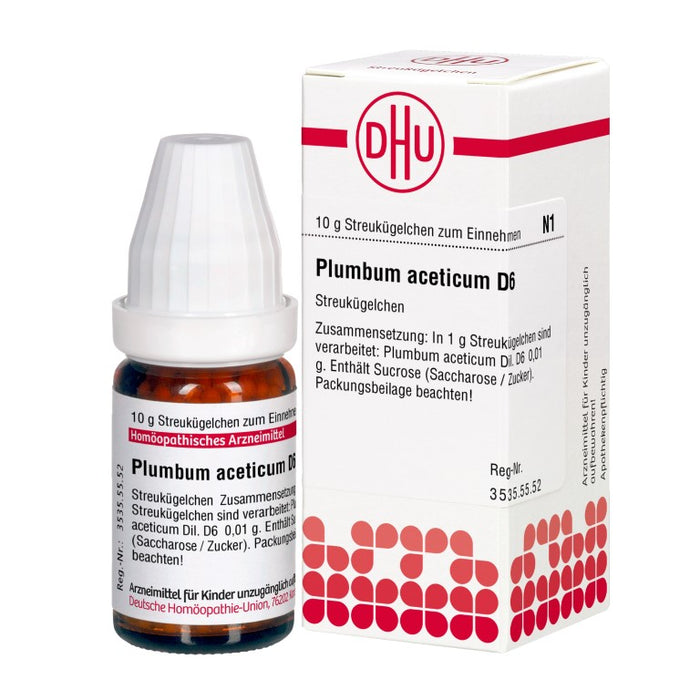 Plumbum aceticum D6 DHU Globuli, 10 g Globules