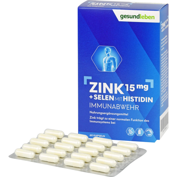 Gesund leben Zink 15 mg + Selen mit Histidin Kapseln, 60 pc Capsules