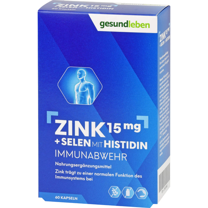 Gesund leben Zink 15 mg + Selen mit Histidin Kapseln, 60 pc Capsules