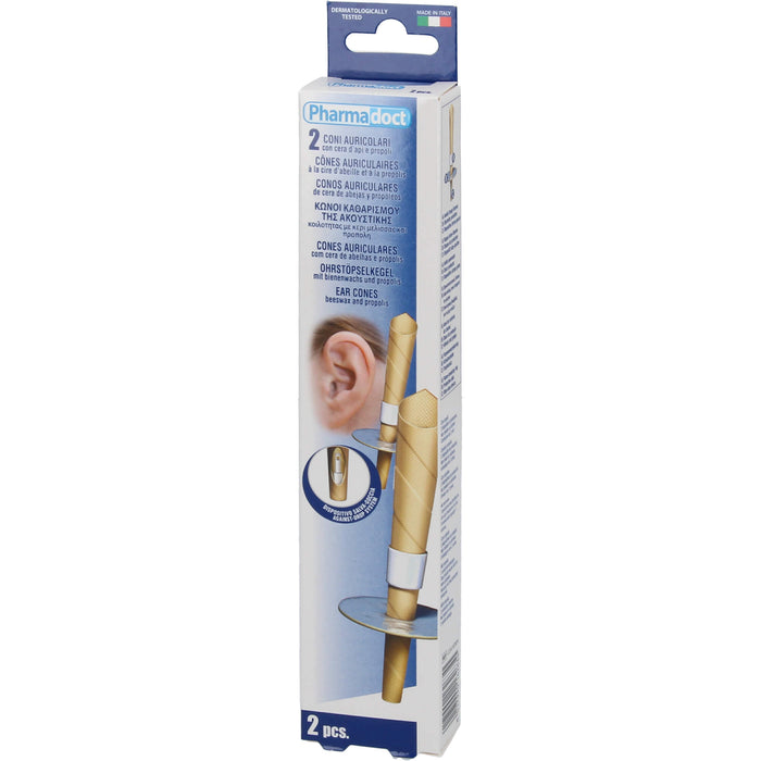 Ohrenkerzen konisch mit Bienenwachs, 2 pc Bouchons d'oreilles