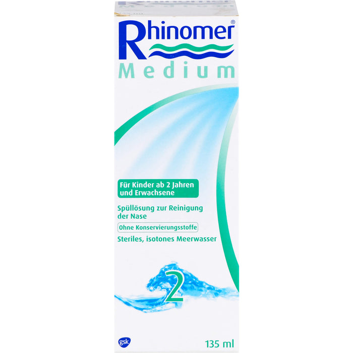 Rhinomer 2 Medium Nasenspray für Erwachsene und Kinder ab 2 Jahren, 135 ml Lösung