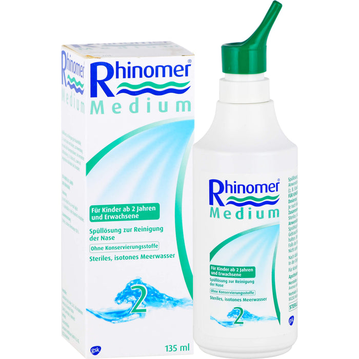 Rhinomer 2 Medium Nasenspray für Erwachsene und Kinder ab 2 Jahren, 135 ml Solution