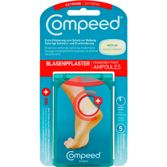 Compeed Blasenpflaster Extreme Medium für die Ferse, 5 pcs. Patch