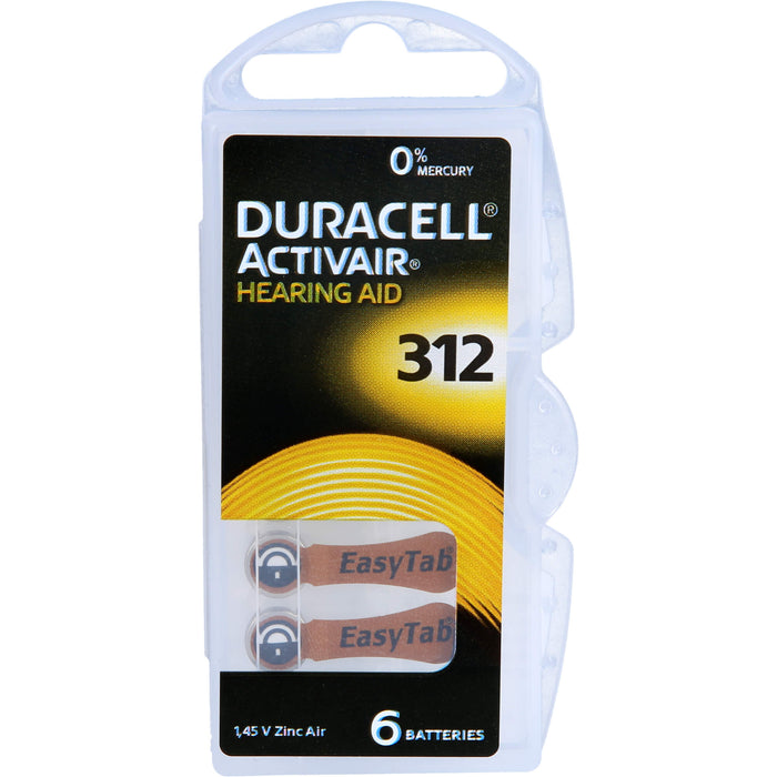 Batterie für Hörgeräte Duracell 312, 6 St 