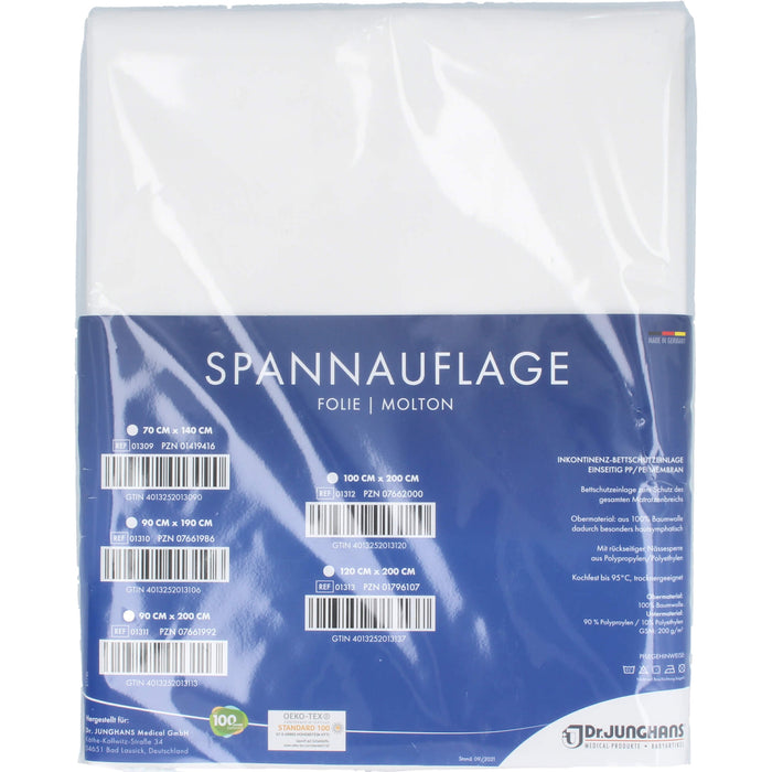 Molton Spannauflage 100x200cm Fol.eins.Molto.besch, 1 St 