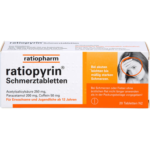 ratiopyrin  Schmerztabletten, 20 St. Tabletten