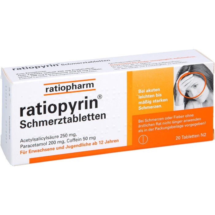 ratiopyrin  Schmerztabletten, 20 pc Tablettes