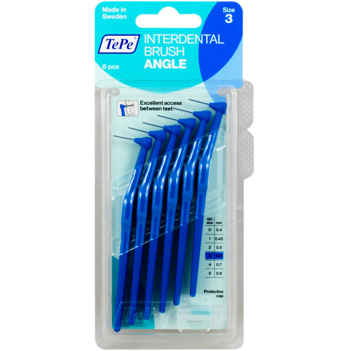 TePe Angle Interdentalbürsten 0,6 - 1,1 mm blau, 6 pcs. Interdental brushes