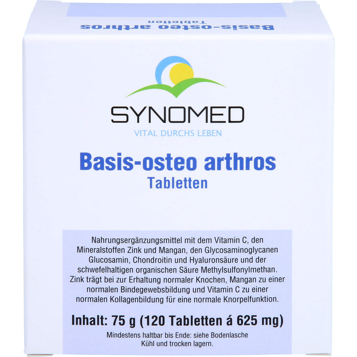 SYNOMED Basis-osteo Arthros Tabletten zur Erhaltung normaler Knochen und Knorpelfunktion, 120 St. Tabletten