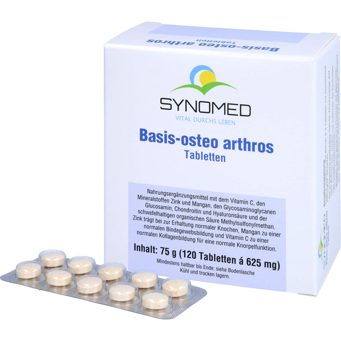 SYNOMED Basis-osteo Arthros Tabletten zur Erhaltung normaler Knochen und Knorpelfunktion, 120 St. Tabletten