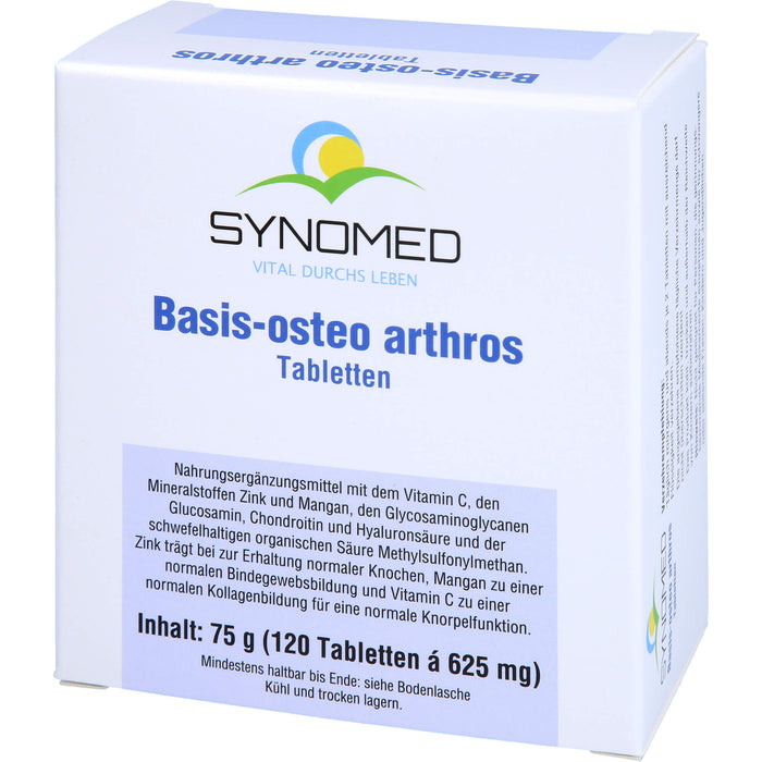 SYNOMED Basis-osteo Arthros Tabletten zur Erhaltung normaler Knochen und Knorpelfunktion, 120 pcs. Tablets