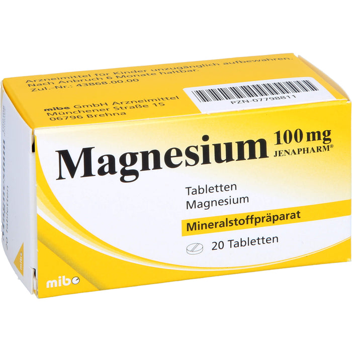 JENAPHARM Magnesium 100 mg Tabletten, 20 pcs. Tablets