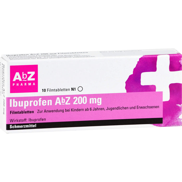 Ibuprofen AbZ 200 mg Filmtabletten, 10 pcs. Tablets