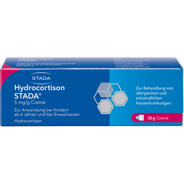 STADA Hydrocortison 5 mg/g Creme bei allergischen und entzündlichen Hauterkrankungen, 30 g Creme