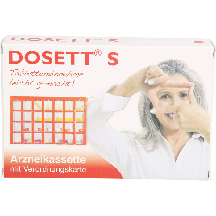 Dosett S Arzneikassette mit Verordnungskarte rot, 1 pc petite boîte