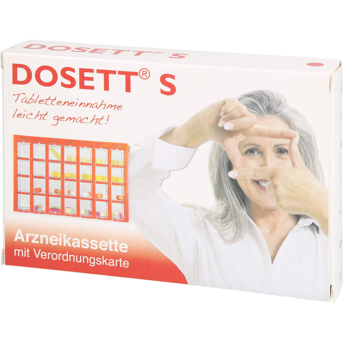 Dosett S Arzneikassette mit Verordnungskarte rot, 1 pc petite boîte