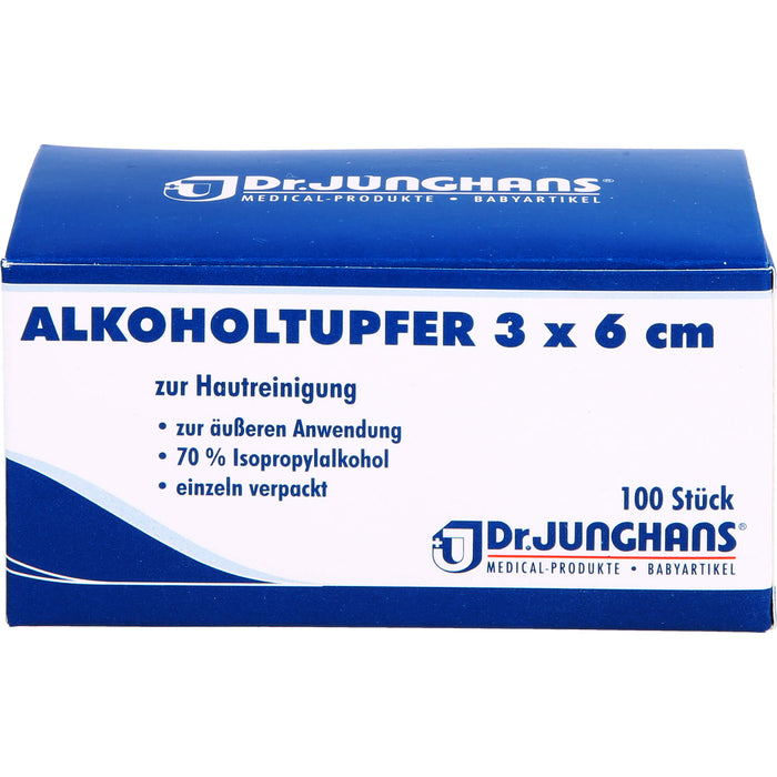 DR. JUNGHANS Alkoholtupfer 3 x 6 cm steril, 100 St. Tupfer