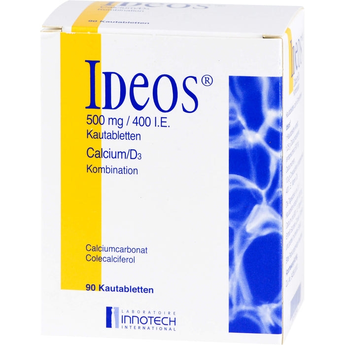Ideos 500 mg / 400 I.E. Kautabletten bei Vitamin D- und Calciummangel, 90 pcs. Tablets