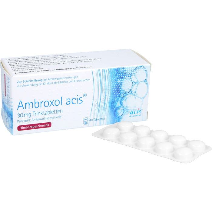 Ambroxol acis 30 mg Trinktabletten zur Schleimlösung bei Atemwegserkrankungen, 40 pcs. Tablets