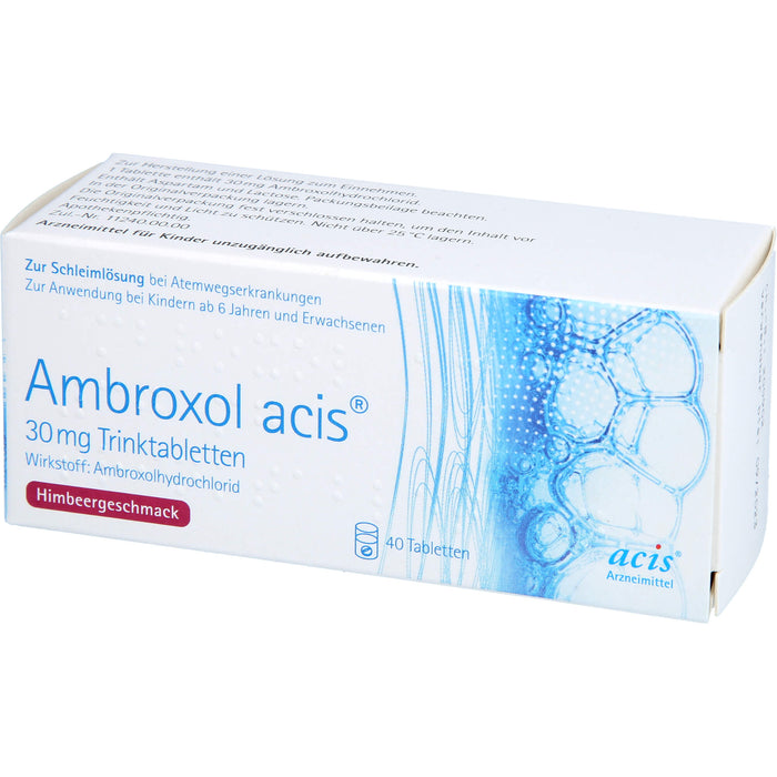 Ambroxol acis 30 mg Trinktabletten zur Schleimlösung bei Atemwegserkrankungen, 40 pcs. Tablets