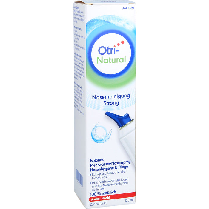 OtriNatural Nasenreinigung Strong isotones Meerwasser Nasenspray mit starkem Strahl, 125 ml Lösung