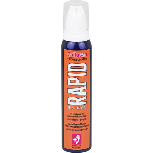 Callusan Rapid 5% Urea Pflegeschaum bei trockener und Pilz-empfindlicher Haut, 125 ml Schaum