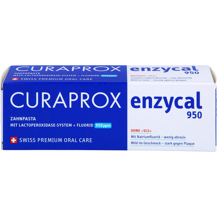 CURAPROX Enzycal milde Zahnpasta mit 950 ppm Fluorid, 75 ml Zahncreme