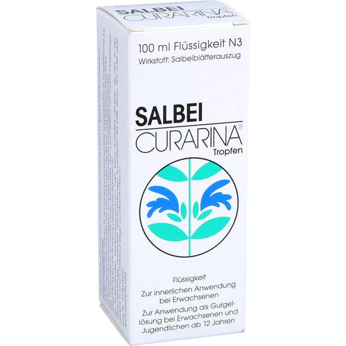 SALBEI CURARINA Tropfen bei Entzündungen im Mund- und Rachenraum, 100 ml Solution