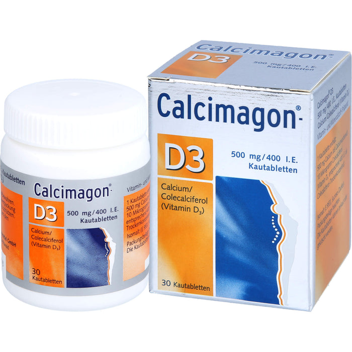 Calcimagon-D3 500 mg / 400 I.E. Kautabletten bei Vitamin D- und Calcium-Mangelzuständen, 30 pcs. Tablets