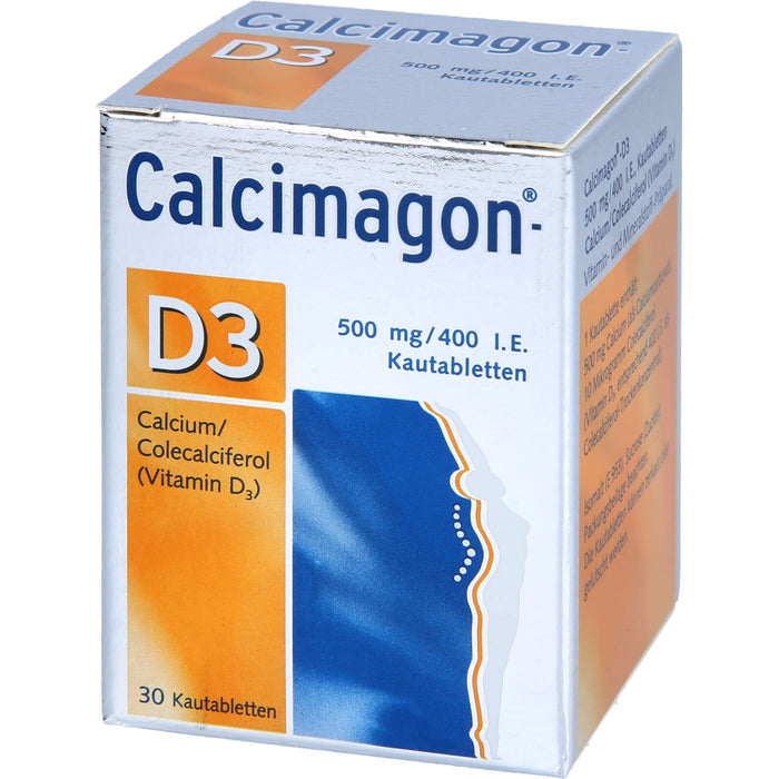 Calcimagon-D3 500 mg / 400 I.E. Kautabletten bei Vitamin D- und Calcium-Mangelzuständen, 30 pcs. Tablets
