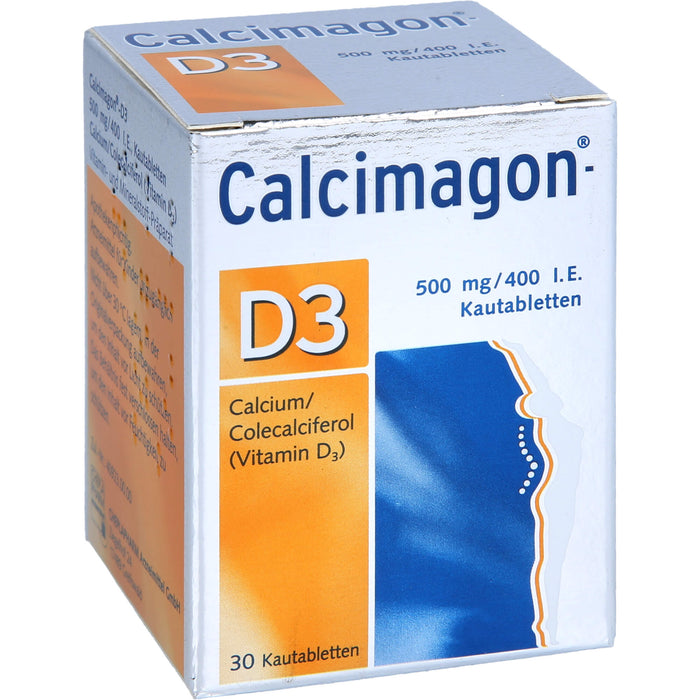 Calcimagon-D3 500 mg / 400 I.E. Kautabletten bei Vitamin D- und Calcium-Mangelzuständen, 30 pc Tablettes